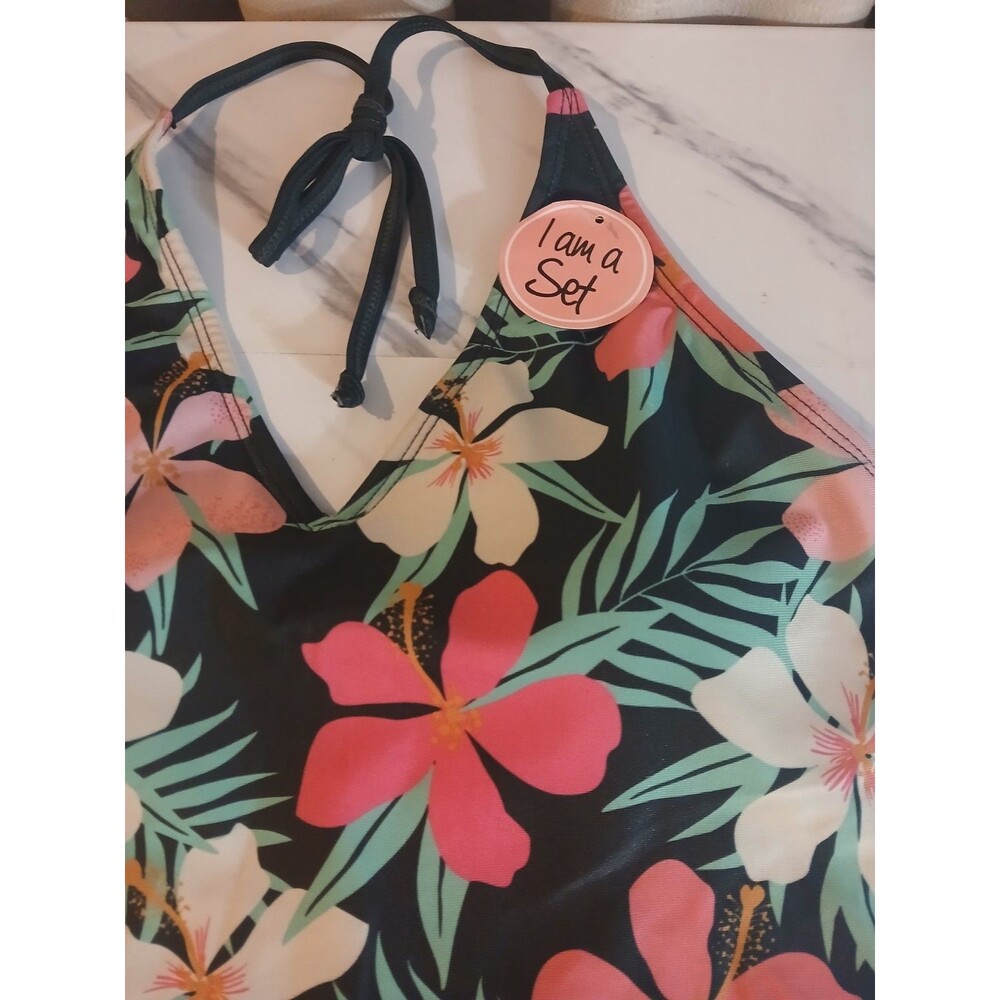 Bobbie Brooks Floral 2 Piece Tankini Bikini Womens Medium Removeable Pads-New - Picture 3 of 6